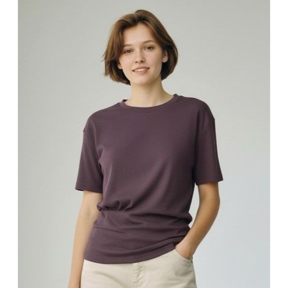 OGL New With Tags womens plum lightweight faux wrap blouse Large quiet quality